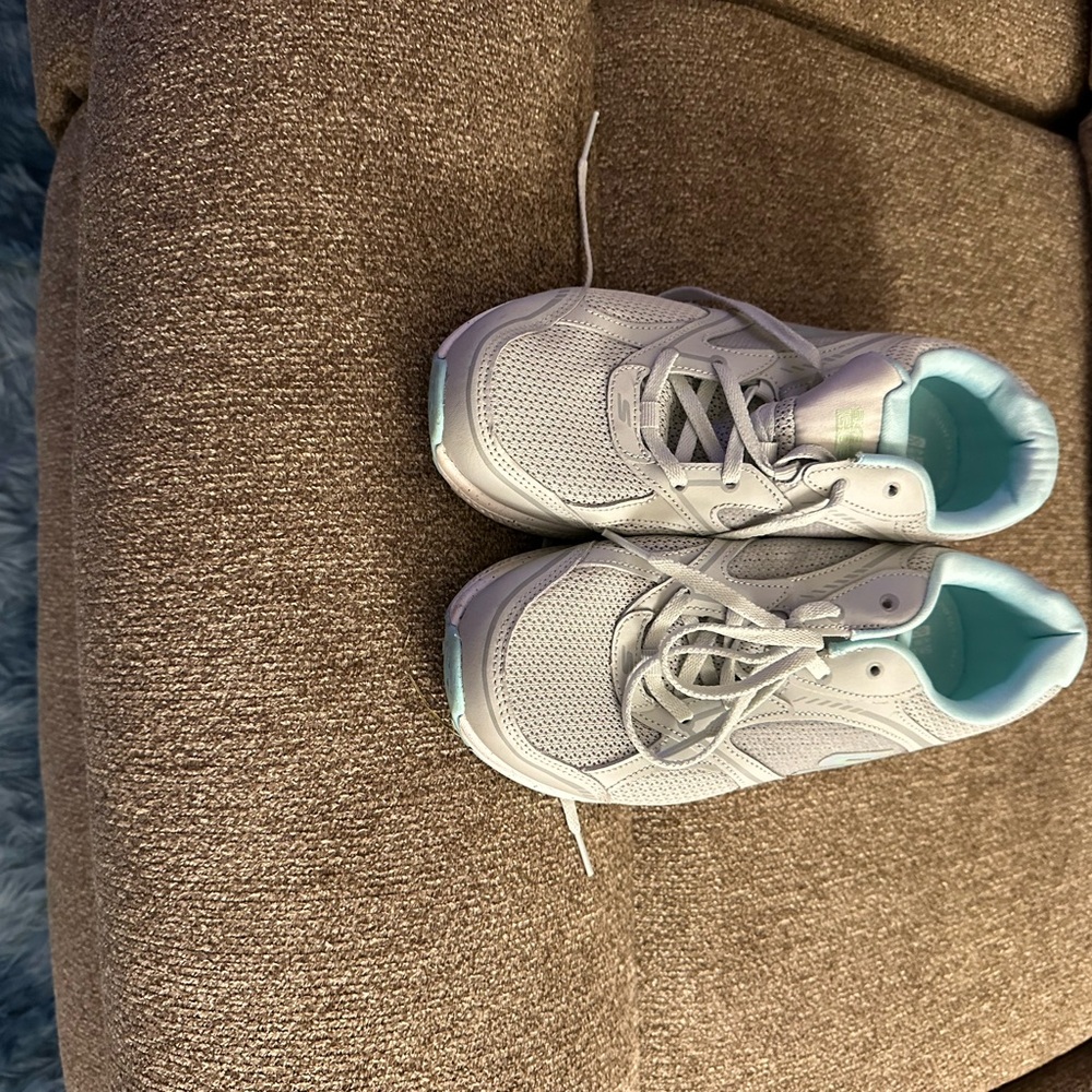 Women’s Sketchers White and Blue Sneakers